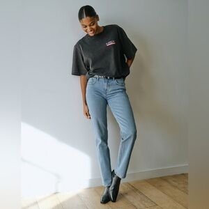 NWOT Abercrombie and Fitch Curve Love Mid Rise 90s Straight Jean (Long)